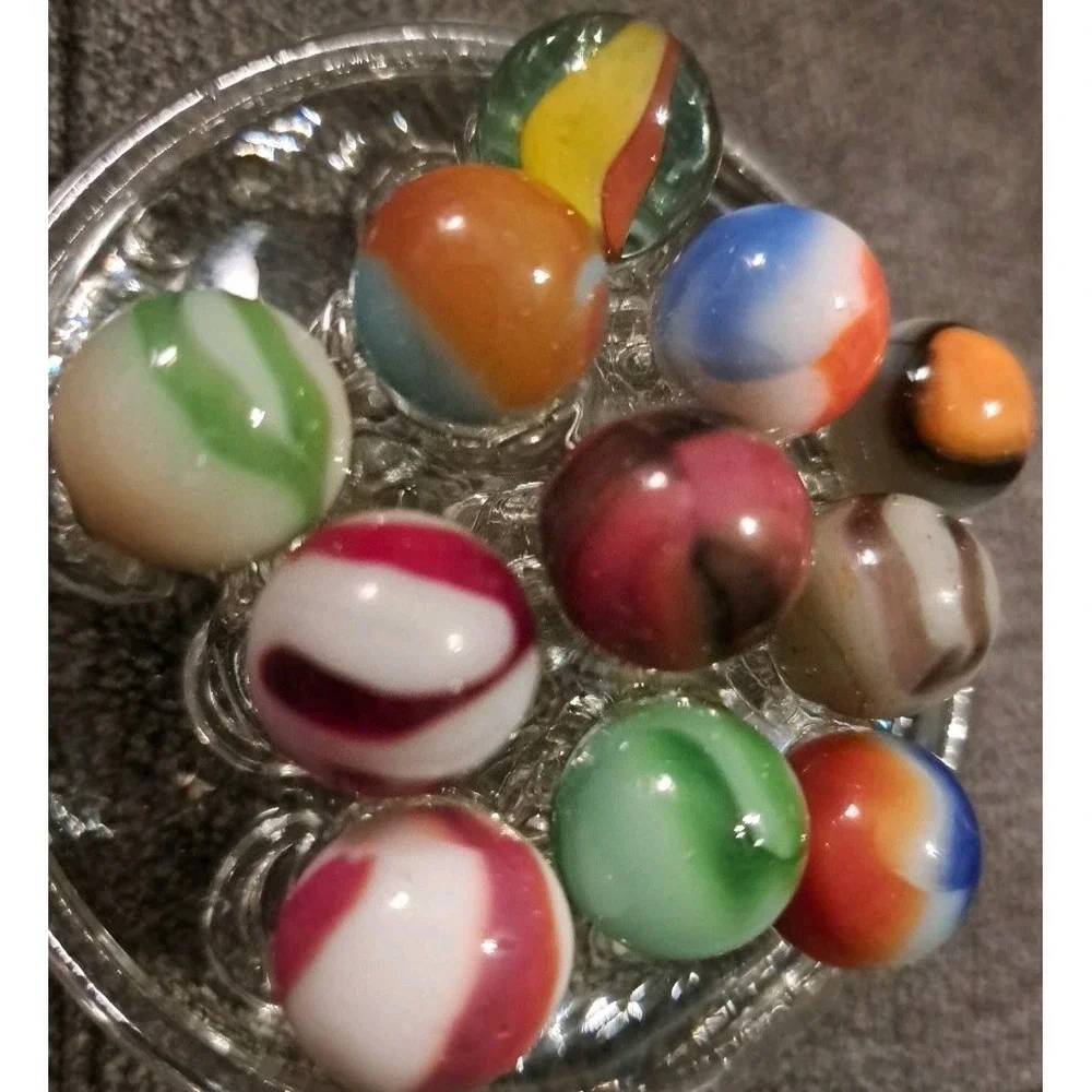 Lot Of 11 Estate Sale Marbles‎ Mixed Colors